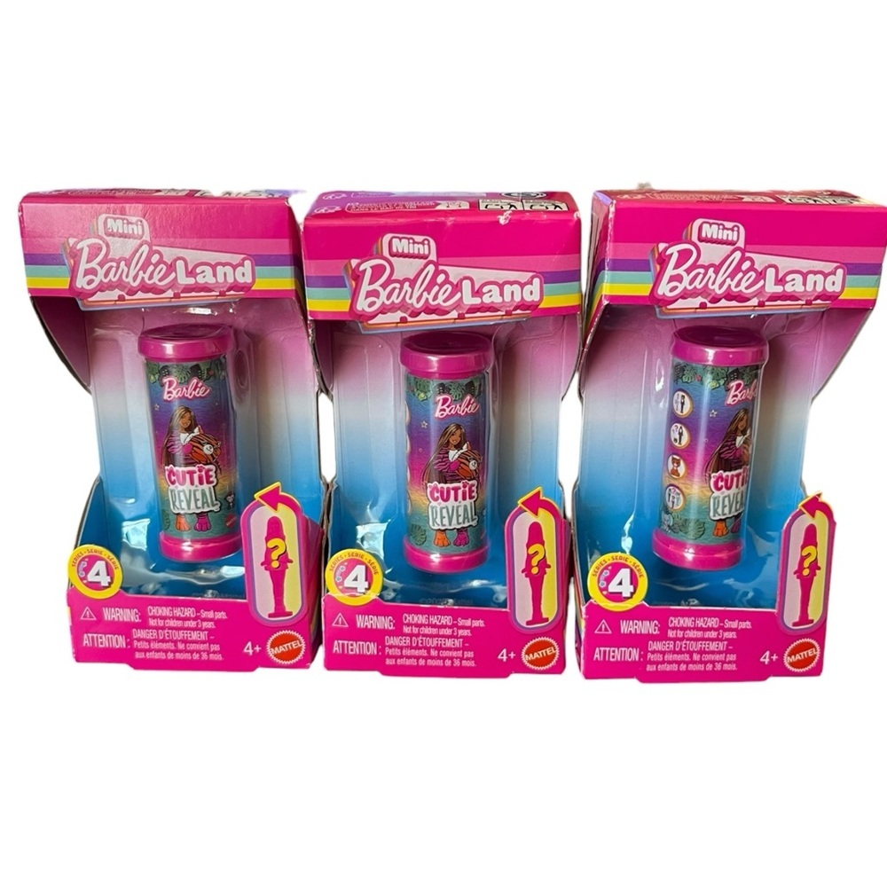 Mini BarbieLand Series 4 Cutie Reveal Complete Set (3) Mattel Mini Barbie Dolls